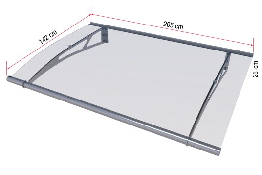 Pultvordach PT-XL 205 bemaßt